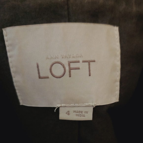Loft 4 gray peplum ruffle distressed jacket. - Picture 4 of 11